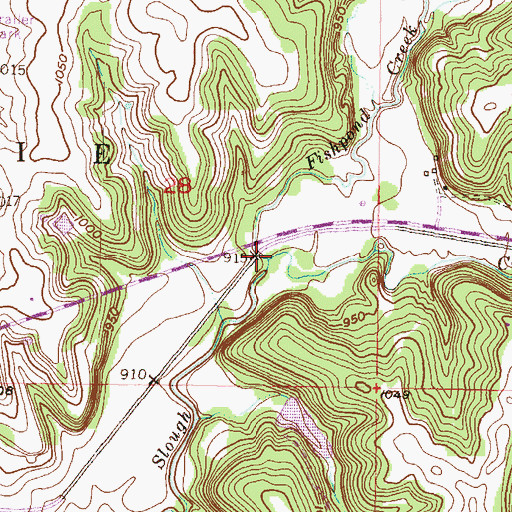 Topographic Map of Fishpond Creek, KS