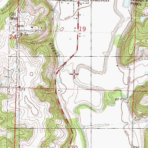 Topographic Map of Dawson Creek, KS