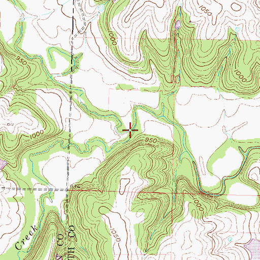 Topographic Map of Prairie Creek, KS