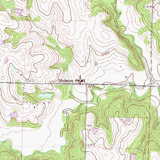 Topographic Map of Hebron Church, KS