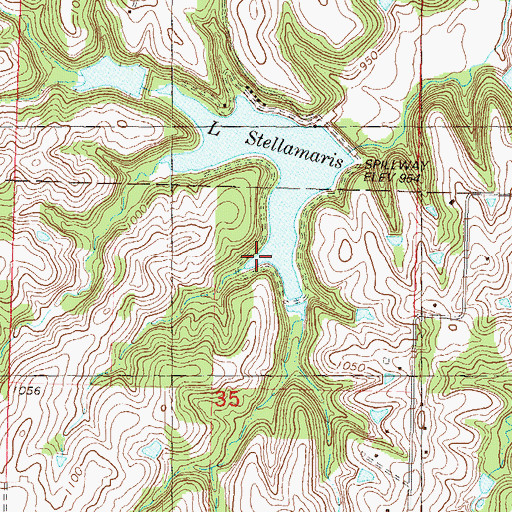 Topographic Map of Lake Stellamaris, KS
