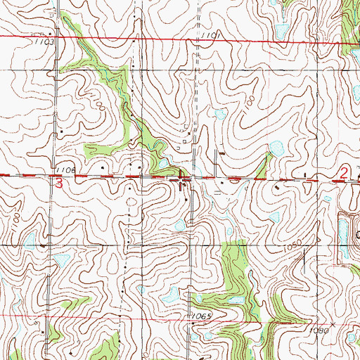 Topographic Map of Bell School, KS