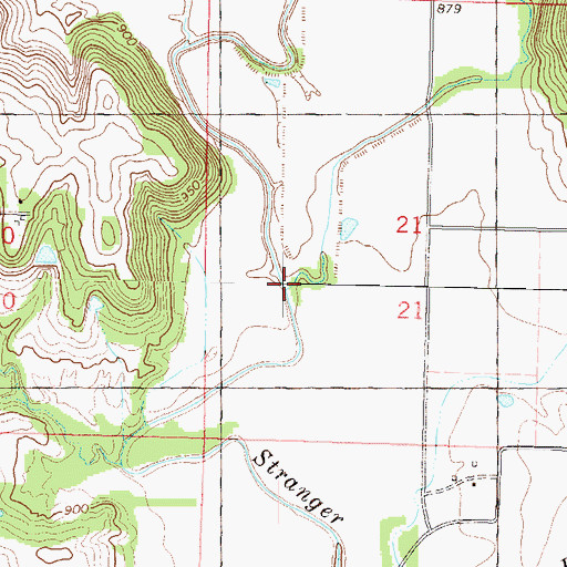 Topographic Map of Brush Creek, KS