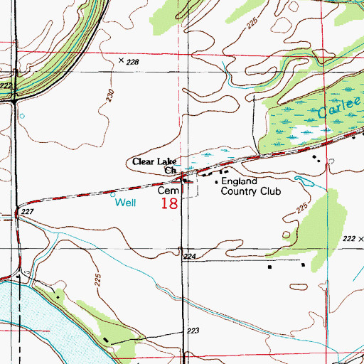 Topographic Map of Clear Lake Church, AR