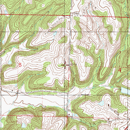Topographic Map of Wildwood School, KS