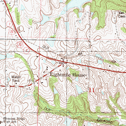 Topographic Map of Eightmile House, KS
