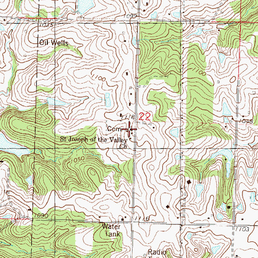 Topographic Map of Saint Joseph of the Valley Catholic Church, KS