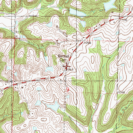Topographic Map of Bathel Church, KS