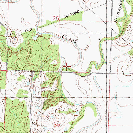 Topographic Map of Little Stranger Creek, KS