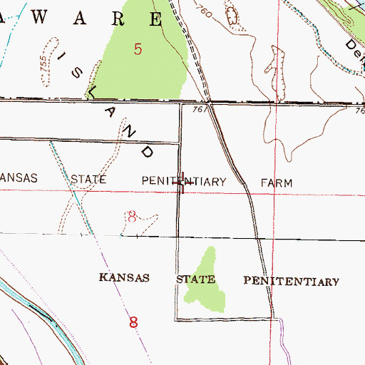 Topographic Map of Stigers Island, KS