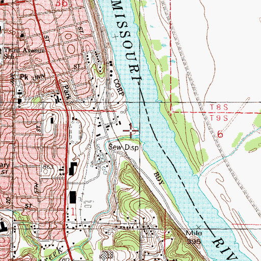 Topographic Map of Fivemile Creek, KS