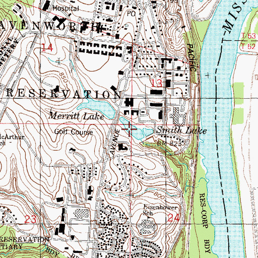 Topographic Map of Smith Lake, KS