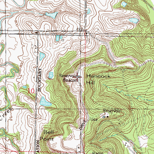 Topographic Map of Hancock Hill, KS