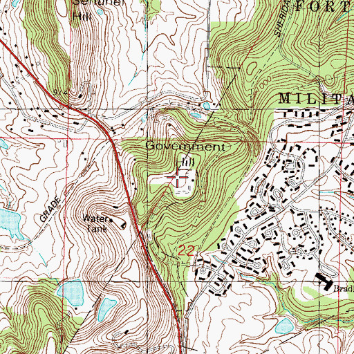 Topographic Map of Government Hill, KS