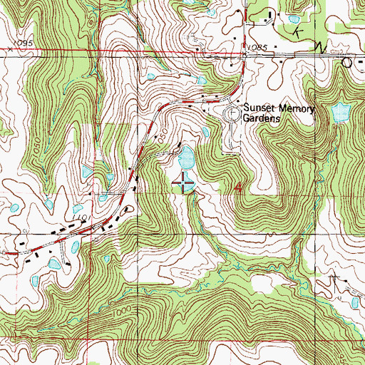 Topographic Map of Valley Lakes, KS