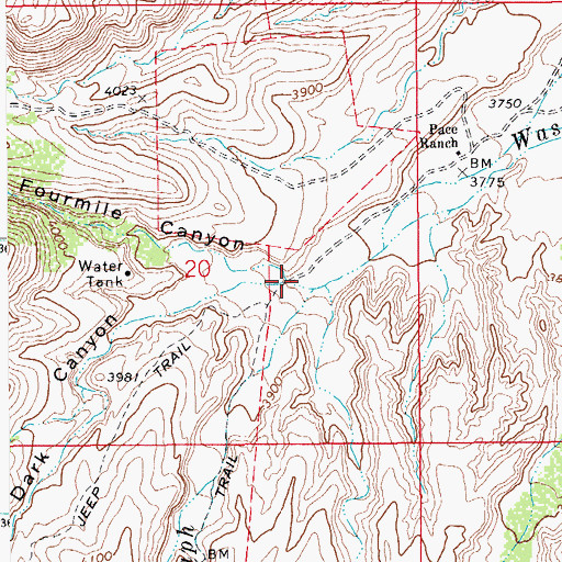 Topographic Map of Fourmile Canyon, AZ