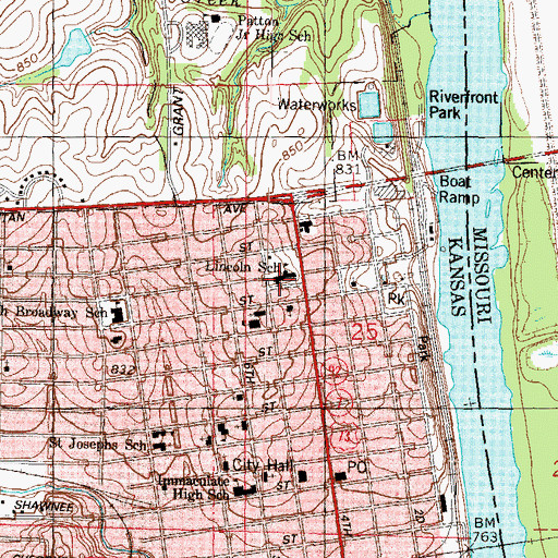Topographic Map of Earl M. Lawson Elementary School, KS