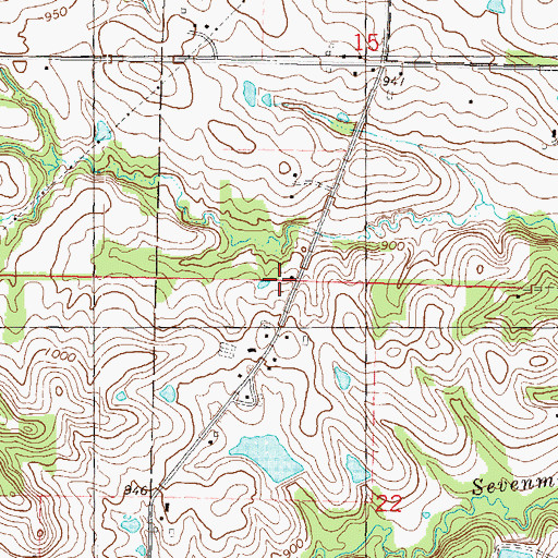 Topographic Map of Hazel Dell School, KS