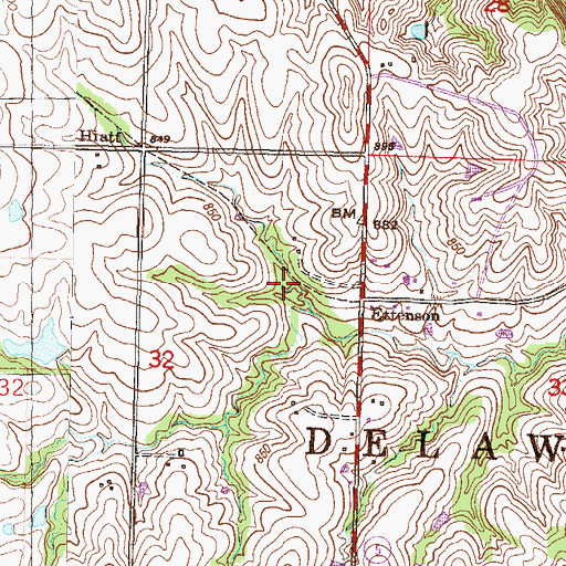 Topographic Map of Township of Delaware, KS
