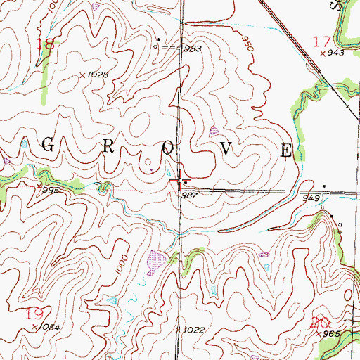 Topographic Map of Prairie Vale School, KS