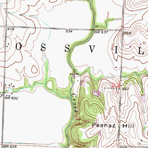 Topographic Map of Peanaz Creek, KS