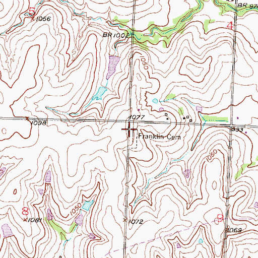 Topographic Map of Franklin Cemetery, KS