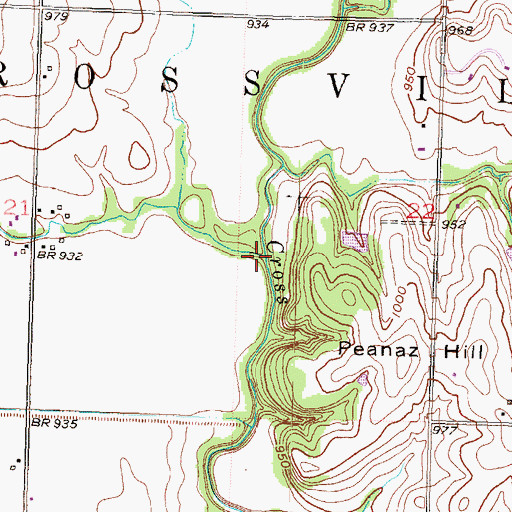 Topographic Map of Snake Creek, KS