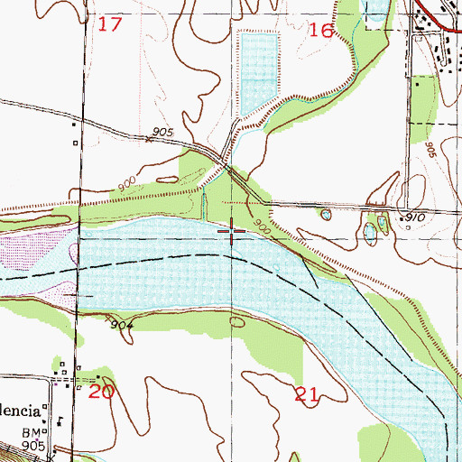 Topographic Map of Ensign Creek, KS