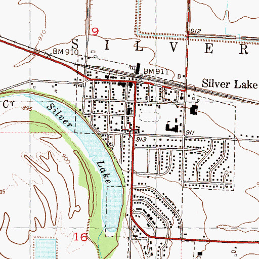 Topographic Map of Township of Silver Lake, KS