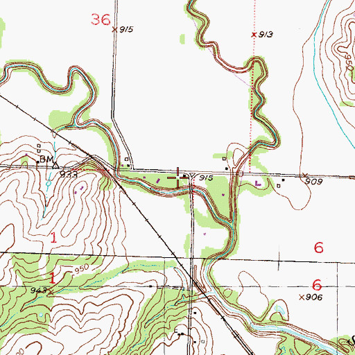 Topographic Map of Glen Valley School, KS
