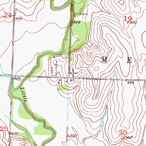 Topographic Map of Golden Rod School, KS