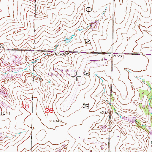 Topographic Map of Mesa Verde Airport, KS