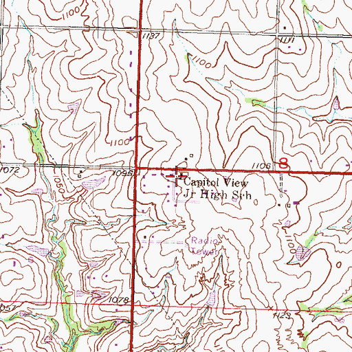 Topographic Map of Capital View Elementary School (historical), KS