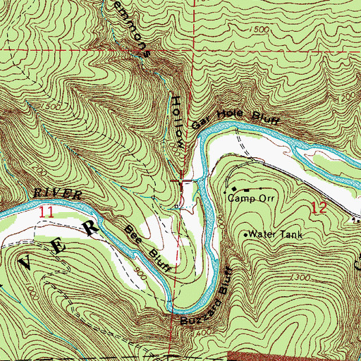 Topographic Map of Clemmons Hollow, AR
