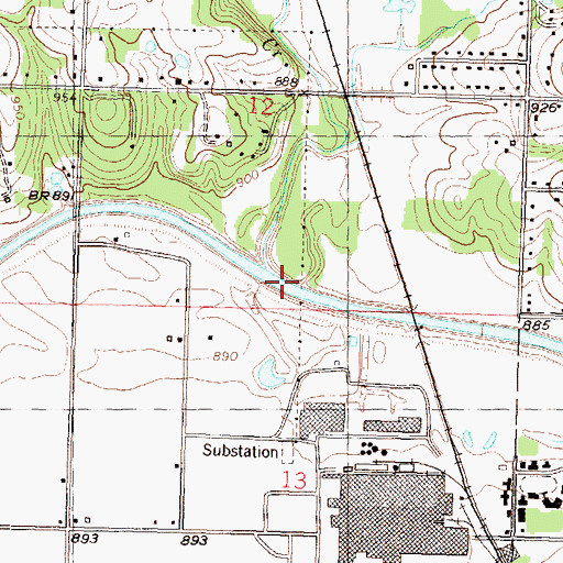 Topographic Map of Halfday Creek, KS