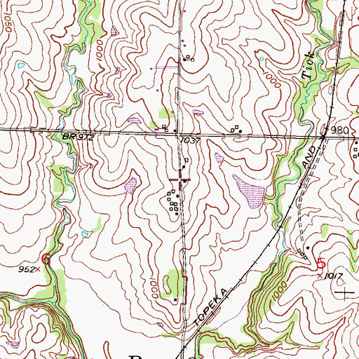 Topographic Map of Dix School, KS