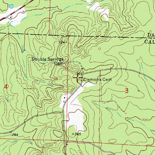 Topographic Map of Clemons Cemetery, AR