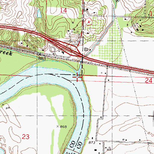 Topographic Map of Little Muddy Creek, KS