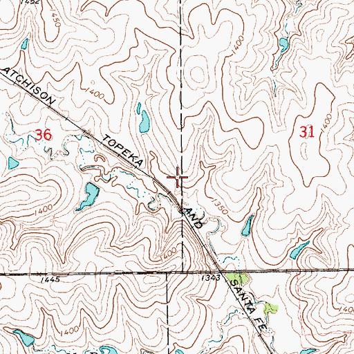 Topographic Map of Jefferson Point State Park, KS