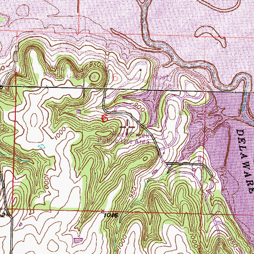 Topographic Map of Rock Creek Public Use Area, KS