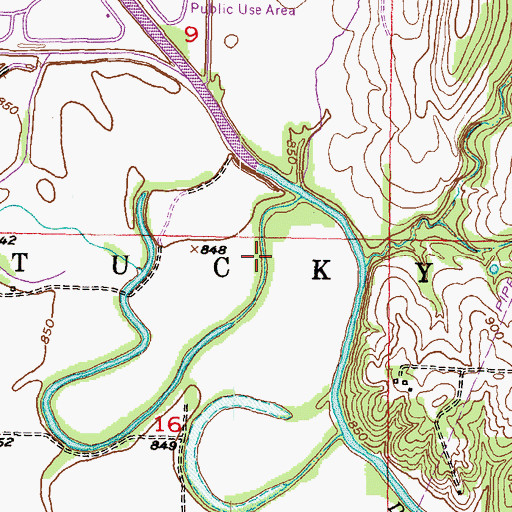 Topographic Map of Township of Kentucky, KS