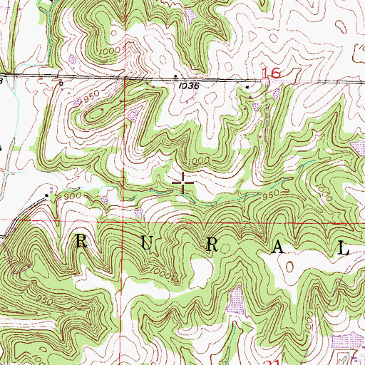 Topographic Map of Township of Rural, KS