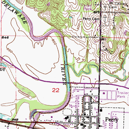 Topographic Map of Little Wild Horse Creek, KS