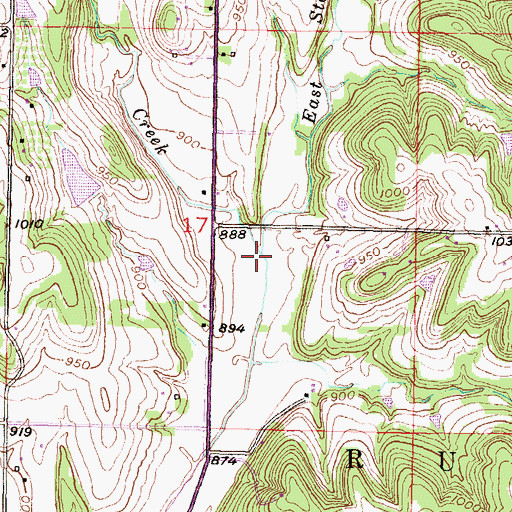 Topographic Map of East Stone House Creek, KS