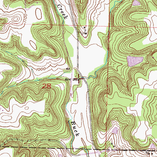 Topographic Map of Little Buck Creek, KS