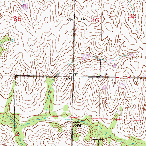 Topographic Map of Hinton School, KS