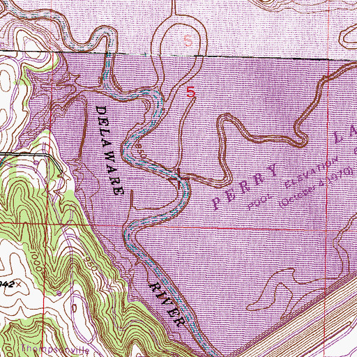 Topographic Map of Slough Creek, KS