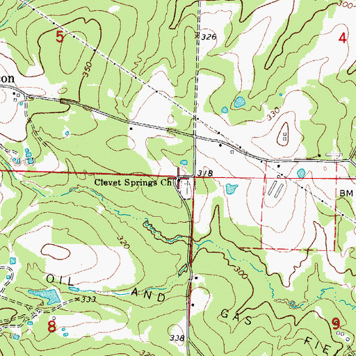 Topographic Map of Clevet Springs Church, AR