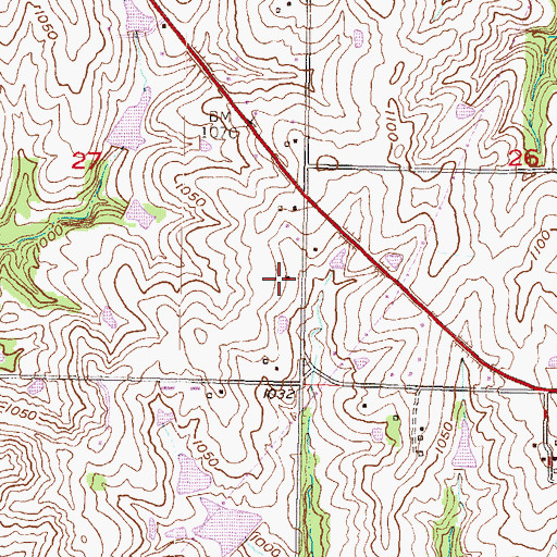 Topographic Map of Stanwood School, KS