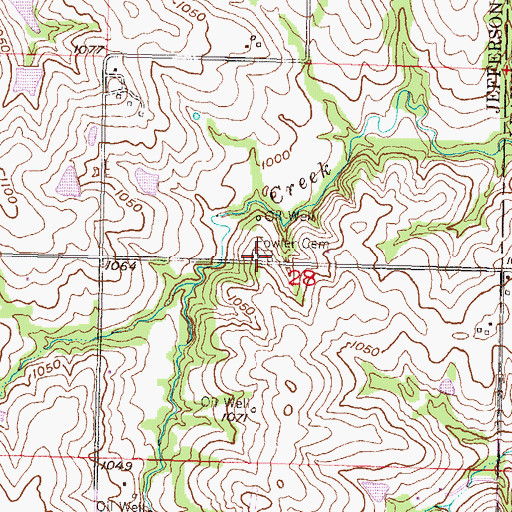 Topographic Map of Fowler Cemetery, KS